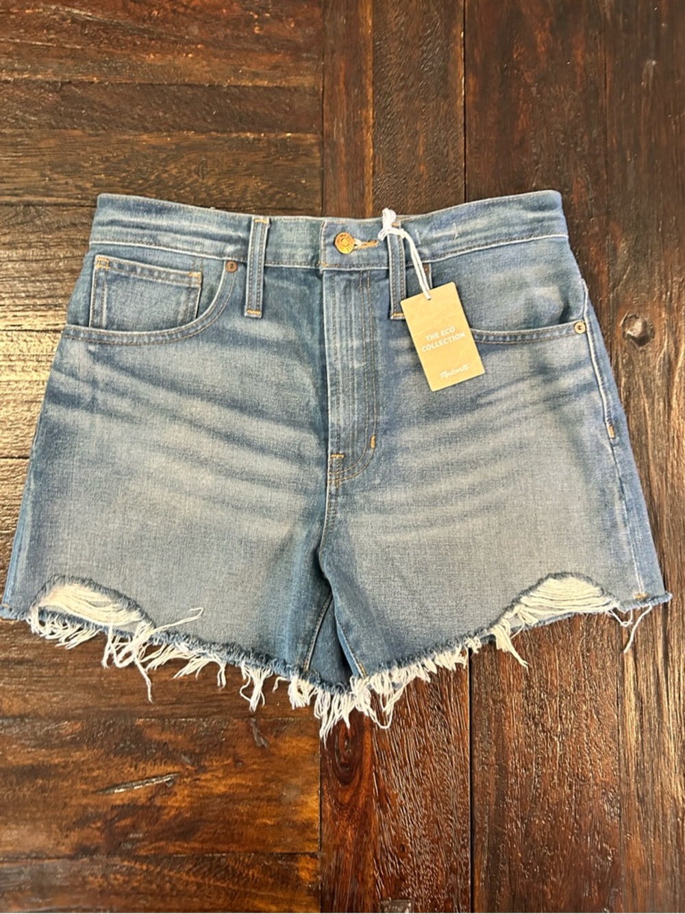 Madewell Light Blue Frayed Denim Cutoff Shorts- The Perfect Jean Short